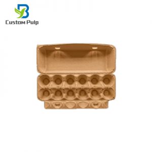 Biodegradable Natural Material Egg Box Natural Colar 12 Cells Egg Carton