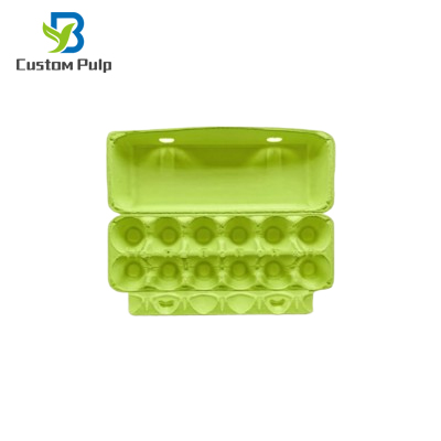 Compostable Pulp Egg Carton 12 Holes Lime Green 12 Cells Egg Carton Compostable Pulp Egg Carton 12 Holes Lime Green 12 Cells Egg Carton
