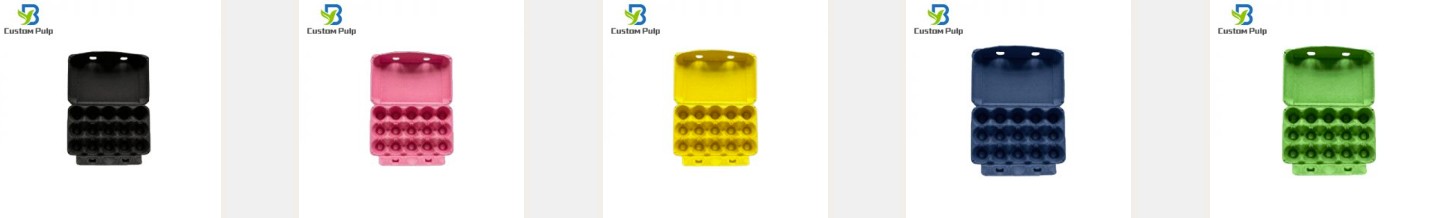 Factory Pulp Egg Cartons Color Egg Packaging Manufacture Custom Pulp Tray Factory