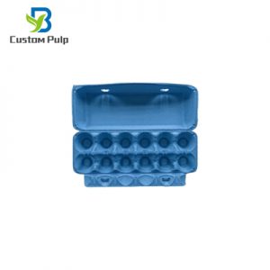 High-End Colorful 12-Piece Biodegradable Compostable Pulp Egg Box Blue 12 cells egg carton