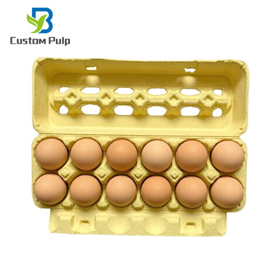 Yellow 12 ct ViewTop Egg Pack Pulp Egg Carton Factory Yellow 12 ct ViewTop Egg Pack Pulp Egg Carton Factory